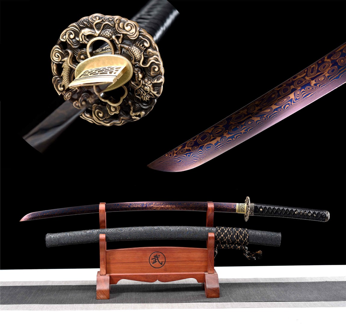 hand forged Japanese katana swords/functional/sharp/ 龙行天下 