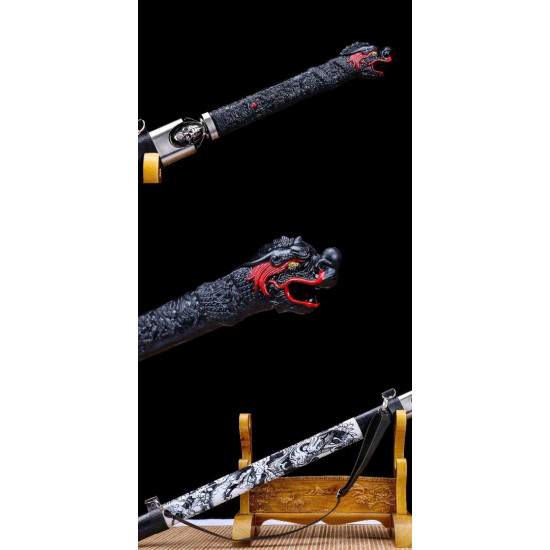 China sword Handmade /functional/sharp/ 龙鬼战刃/HW96