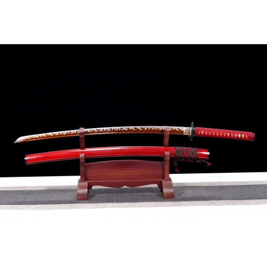 hand forged Japanese katana swords/functional/sharp/ 红牡丹/CC1