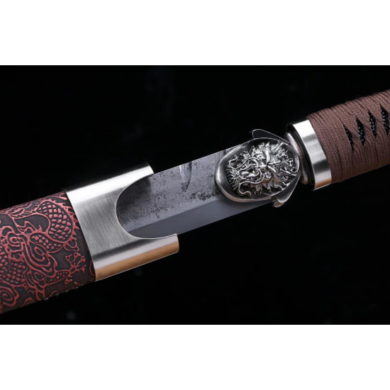 China sword Handmade /functional/sharp/ 红龙纹/HH30