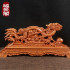 Authentic Feicheng peach wood frame, solid wood base, double sided base, wood carving ornament support /双龙木架/ S1