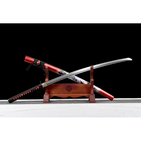 hand forged Japanese katana swords/functional/sharp/ 鹤顶红/T6